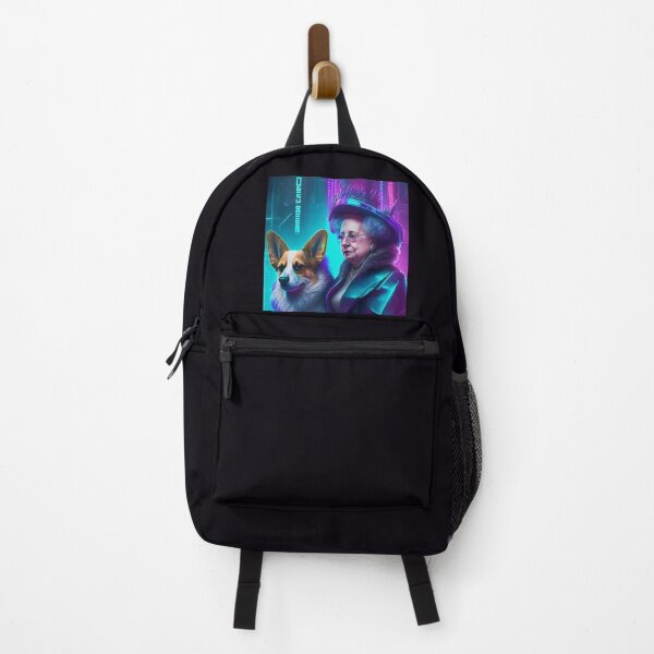 Item preview, Queen with her corgi dog. Cyberpunk. designed and sold by Natalia-Vlad.