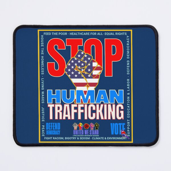 Item preview, PMD00944 Progressive Movement Designs patriotic American Stop Human Trafficking design shows you support democracy and progressive goals for Progressives Democrats Independents Liberals designed and sold by ProgressiveLeft.