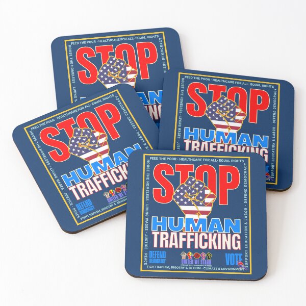 Item preview, PMD00944 Progressive Movement Designs patriotic American Stop Human Trafficking design shows you support democracy and progressive goals for Progressives Democrats Independents Liberals designed and sold by ProgressiveLeft.