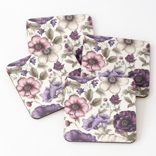 Item preview, Purple vintage flowers designed and sold by PlumariCo.