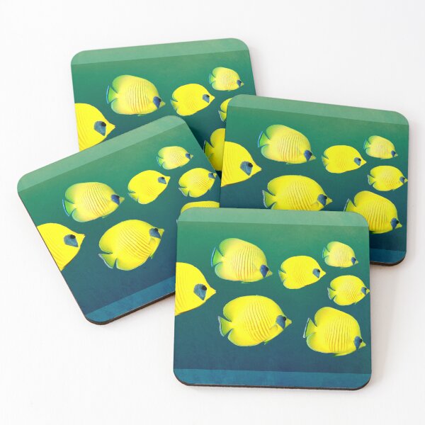 Item preview, School of Yellow Masked Butterfly Fish designed and sold by James DeFazio.