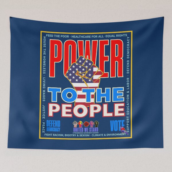 Item preview, PMD00945 Progressive Movement Designs patriotic American Power to the People design shows you support democracy and progressive goals for Progressives Democrats Independents Liberals designed and sold by ProgressiveLeft.