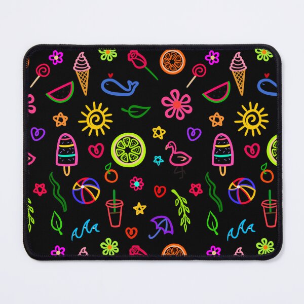 Item preview, Summer doodles pattern (black) designed and sold by Planetkaz.