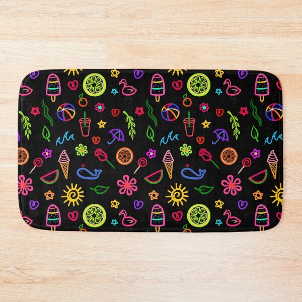 Item preview, Summer doodles pattern (black) designed and sold by Planetkaz.