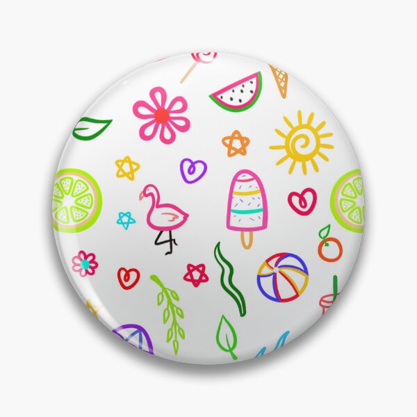 Item preview, Copy of Summer doodles pattern (white) designed and sold by Planetkaz.