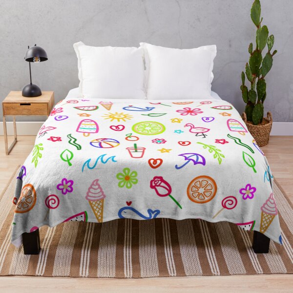 Item preview, Copy of Summer doodles pattern (white) designed and sold by Planetkaz.