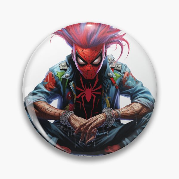 Item preview, Red & Blue Mohawk Hair Spiderpunk Illustration designed and sold by PatternsFTW.