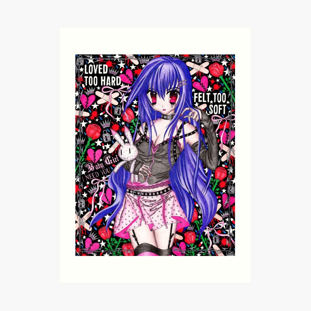 Anime Girl Sad Magnet for Sale by InsecurePuppet