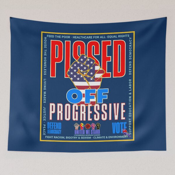 Item preview, PMD00949 Progressive Movement Designs patriotic American Pissed Off Progressive design shows you support democracy and progressive goals for Progressives Democrats Independents Liberals designed and sold by ProgressiveLeft.