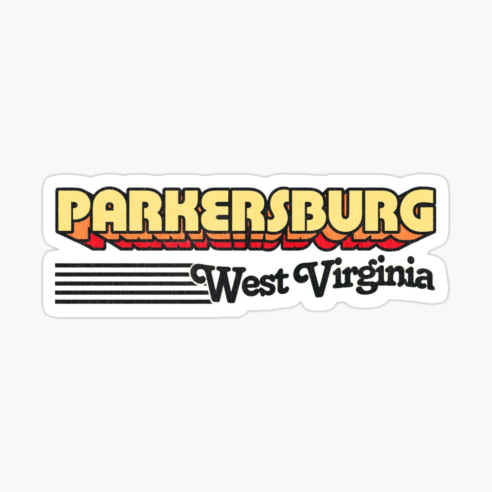 Parkersburg, West Virginia | Retro Stripes Sticker
