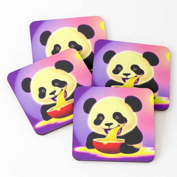 Item preview, Ramen panda in colorful sunset designed and sold by OfficeDoodler.