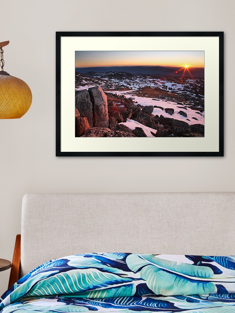 Framed Art Print, Mt Kosciusko Summit View, Australia designed and sold by Michael Boniwell