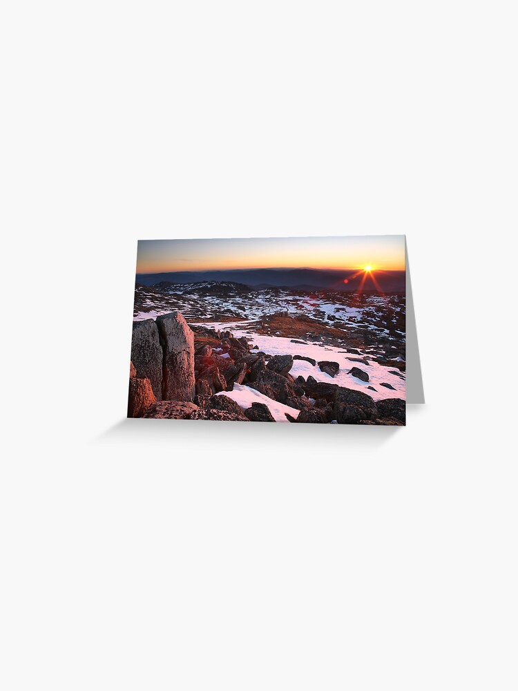 Greeting Card, Mt Kosciusko Summit View, Australia designed and sold by Michael Boniwell