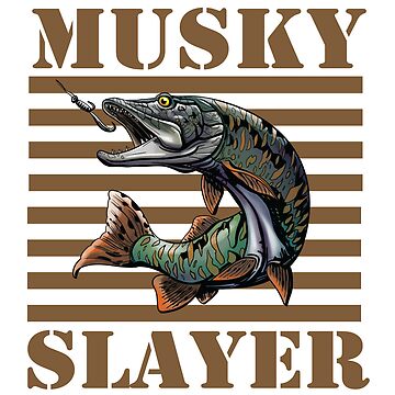 Musky Slayer, Fishing lover, Musky Fish Design | Sticker