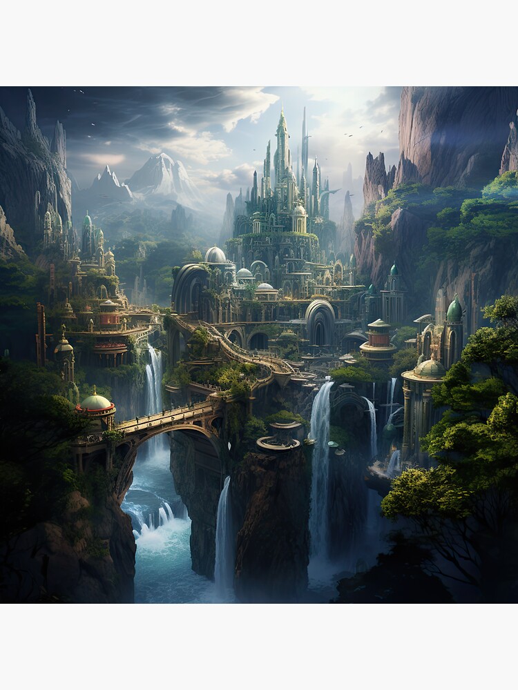 Thumbnail 3 of 3, Sticker, Elven Kingdom designed and sold by Garret Bohl.
