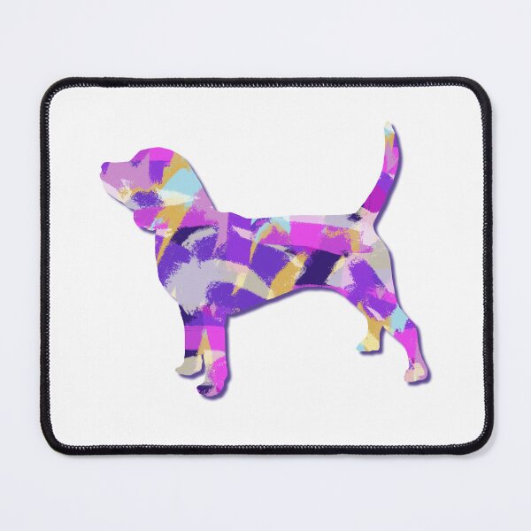 Item preview, Beagle Dog Silhouette Purple Pink Yellow Blue Design designed and sold by AMSonArt.