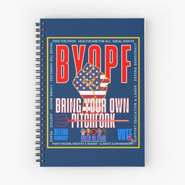 Item preview, PMD00951 Progressive Movement Designs patriotic American BYOPF Pitch Fork political dark humor design shows support for democracy progressive goals for Progressives Democrats Independents Liberals designed and sold by ProgressiveLeft.