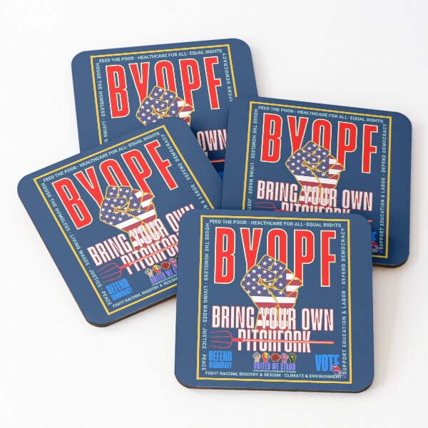 Item preview, PMD00951 Progressive Movement Designs patriotic American BYOPF Pitch Fork political dark humor design shows support for democracy progressive goals for Progressives Democrats Independents Liberals designed and sold by ProgressiveLeft.