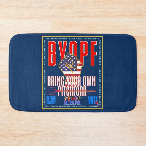 Item preview, PMD00951 Progressive Movement Designs patriotic American BYOPF Pitch Fork political dark humor design shows support for democracy progressive goals for Progressives Democrats Independents Liberals designed and sold by ProgressiveLeft.