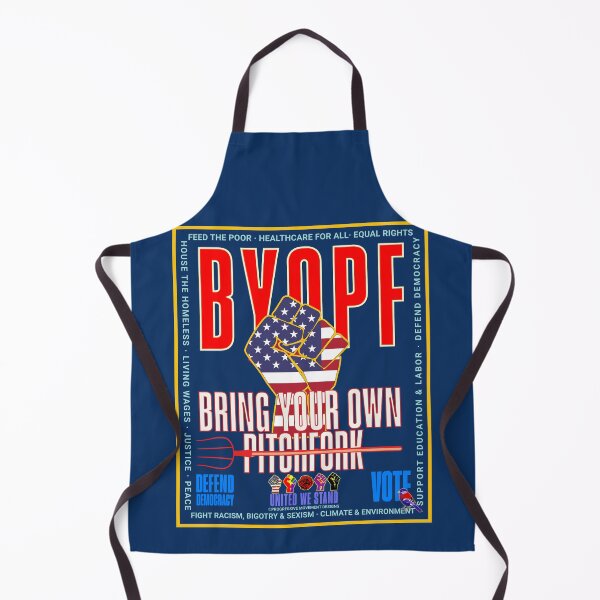 Item preview, PMD00951 Progressive Movement Designs patriotic American BYOPF Pitch Fork political dark humor design shows support for democracy progressive goals for Progressives Democrats Independents Liberals designed and sold by ProgressiveLeft.