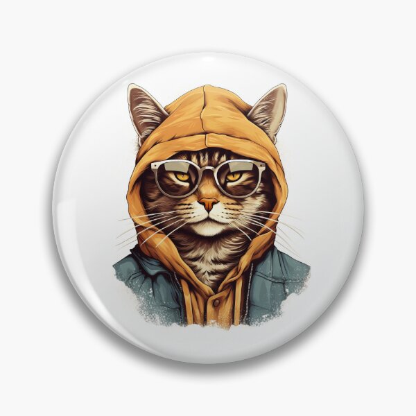 Aperçu de l'œuvre Cool Cat Therian à capuche Impression artistique créée et vendue par PatternsFTW.