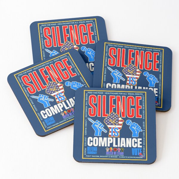 Item preview, PMD00952 Progressive Movement Designs patriotic American Silence is Compliance design shows you support democracy and progressive goals for Progressives Democrats Independents Liberals designed and sold by ProgressiveLeft.