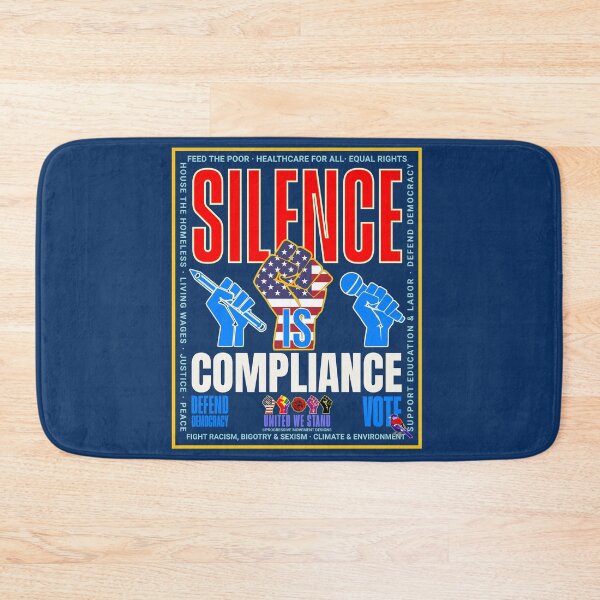 Item preview, PMD00952 Progressive Movement Designs patriotic American Silence is Compliance design shows you support democracy and progressive goals for Progressives Democrats Independents Liberals designed and sold by ProgressiveLeft.