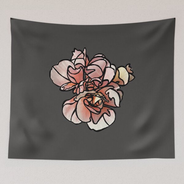 Item preview, Cottage Core, Pink Orange Hibiscus Flower designed and sold by badlydrawnbabe.