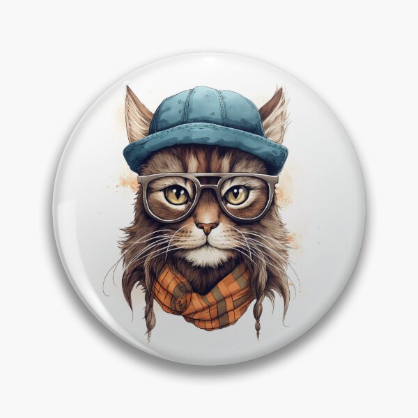 Item preview, Mustache Hipster Scarf Beanie Cat Therian designed and sold by PatternsFTW.