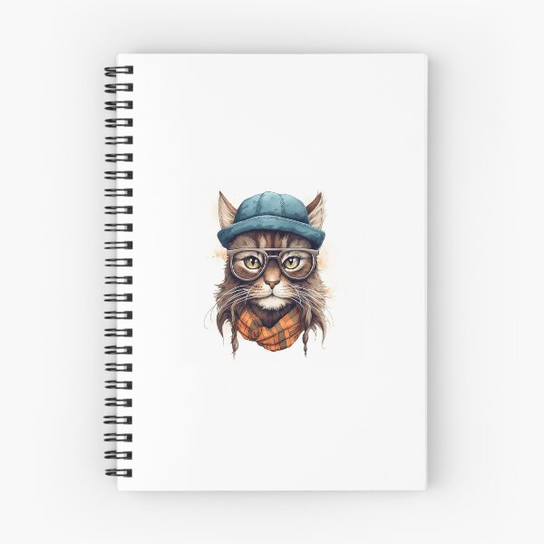 Aperçu de l'œuvre Moustache Hipster Foulard Bonnet Chat Therian créée et vendue par PatternsFTW.