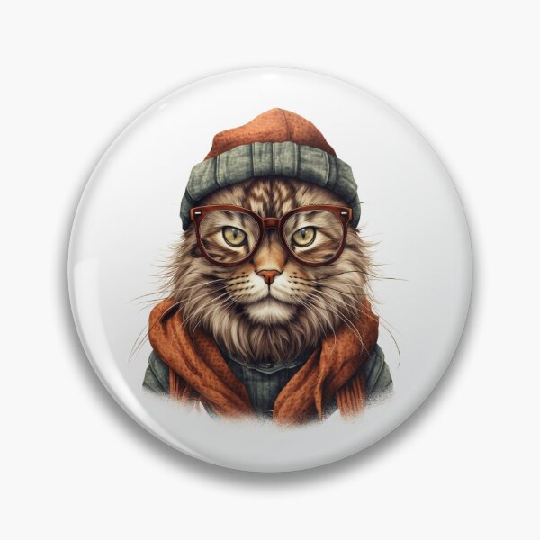 Item preview, Cool Hipster Scarf Beanie Cat Therian designed and sold by PatternsFTW.