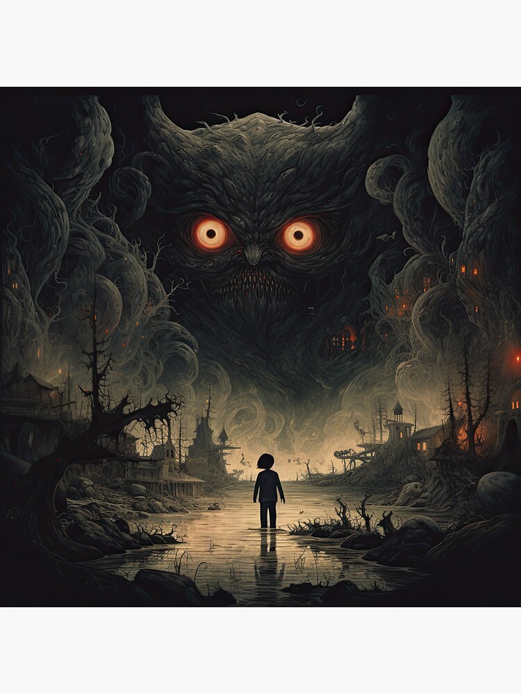 Thumbnail 3 of 3, Sticker, Watching - Digital Monster Art designed and sold by garretbohl.