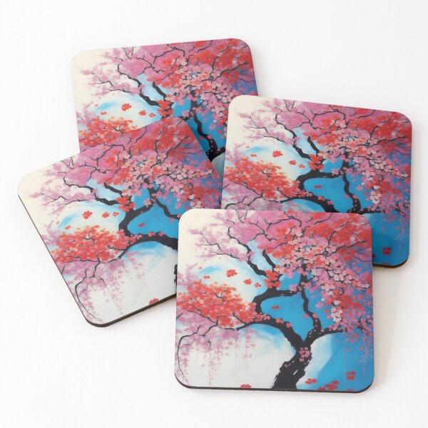 Item preview, wall art painting butterfly floral trees abstract soft paint Japanese style unique designed and sold by mowafak younis.