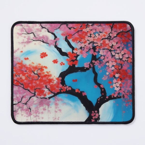 Item preview, wall art painting butterfly floral trees abstract soft paint Japanese style unique designed and sold by mowafak younis.