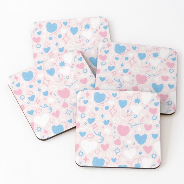 Item preview, Trans flag heart & star pattern designed and sold by sirenaim.