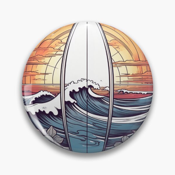 Item preview, Summer Full Of Surfing Surf Board Sunset Waves designed and sold by Nightarcade.
