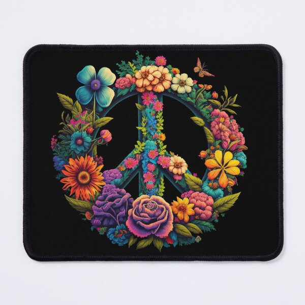 Item preview, Peace Sign Flower Psychedelic Art designed and sold by Trippinink-.