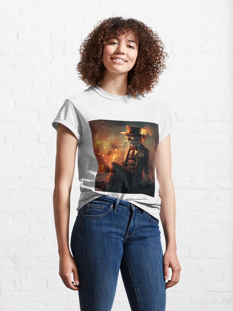 Thumbnail 4 of 7, Classic T-Shirt, Gangster Cat designed and sold by Garret Bohl.