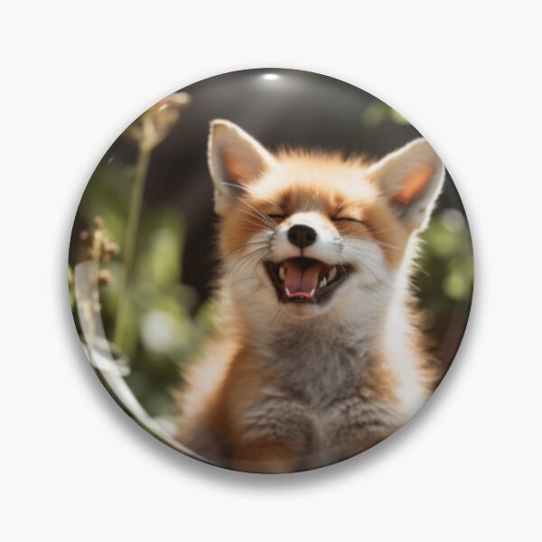 Item preview, a baby fox is laughing in the garden designed and sold by ViktorSilni.