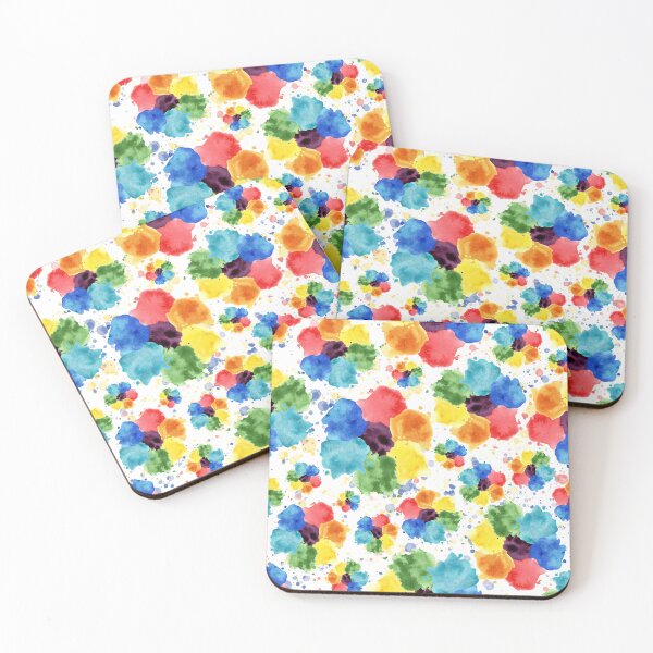 Item preview, Watercolor Spot Stain Flowers - Rainbow - LGBT - Pride Flag - White bg designed and sold by Olena Kovalova Design.