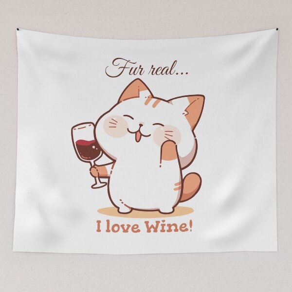 Item preview, Kawaii Cat Wine Love - Fur real... I love Wine designed and sold by Zandalus.