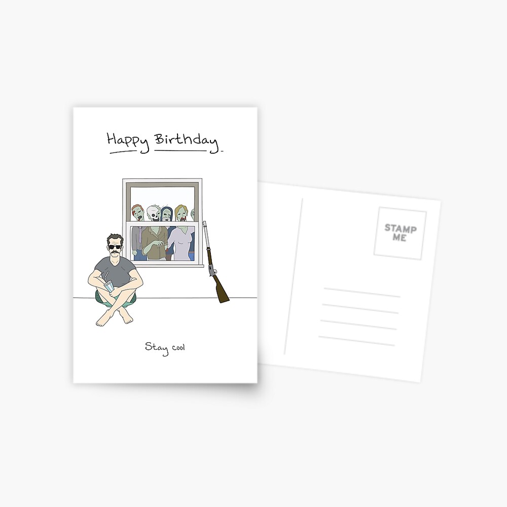 Carte De Vœux Joyeux Anniversaire Zombie Par Maxhornewood Redbubble