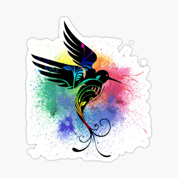 Bird of Paradise Caribbean Splash Sticker