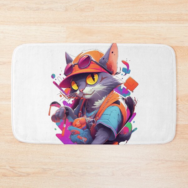 Item preview, Cute Cat Wearing Jacket, Glasses And Hat Graffiti Style Inspired Details designed and sold by Nabelsi Arts.