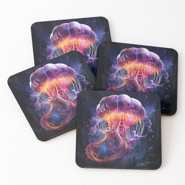 Item preview, Celestial Cascades: The Neon Tides of an Interstellar Jellyfish designed and sold by Viktor Surzhko.
