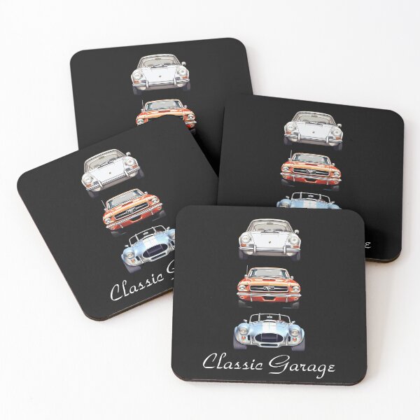 Item preview, Classic Garage featuring a Porsche 911, a Mustang, and a Shelby Cobra designed and sold by GoodOldVintage.