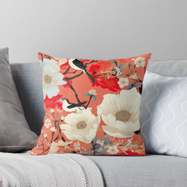 Item preview, Chinoiserie red and ivory blossom designed and sold by Rob McBryde.