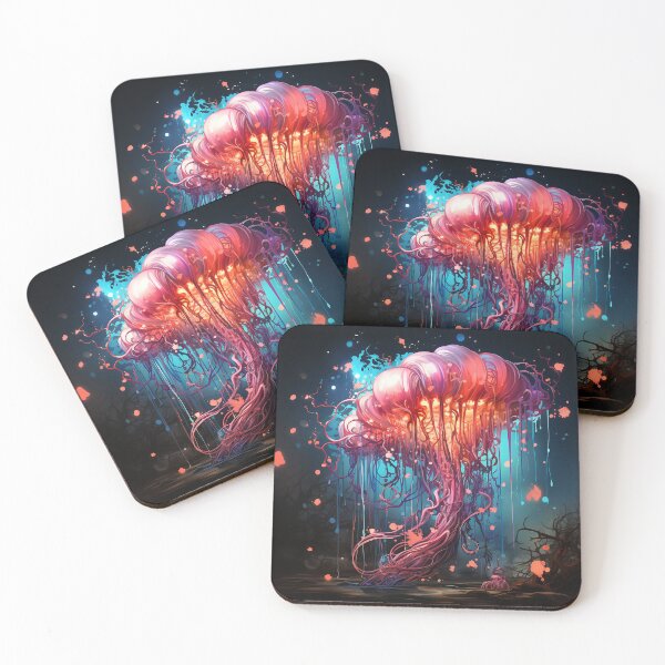 Item preview, Celestial Bloom: A Jellyfish Illuminated by Cosmic Wonders designed and sold by Viktor Surzhko.