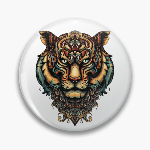 Item preview,  T I G E R face   o r n  a m e n t e d designed and sold by luckymando.