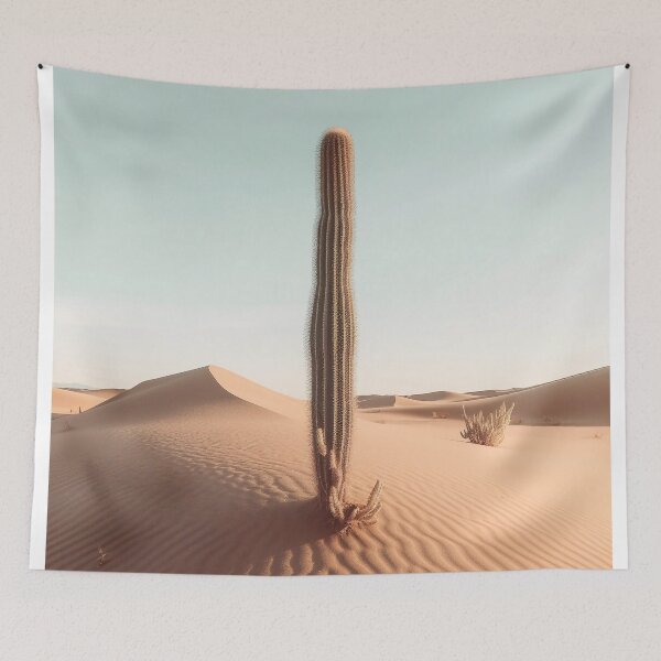 Item preview, Cactus In The Sandy Desert. Large Sand Dune designed and sold by GiveMeMood.